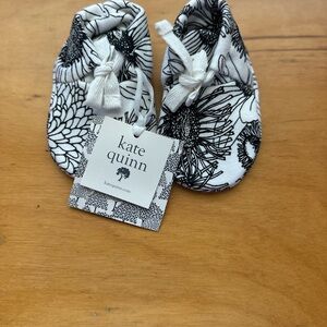 Kate Quinn Monochrome Floral Baby Booties